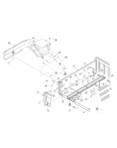 Rear Left Fender And Cargo Bed Diagram and Parts List for 467 4X4-1B017G-Before-37ACD710 Cub Cadet Lawn Tractor Accessories